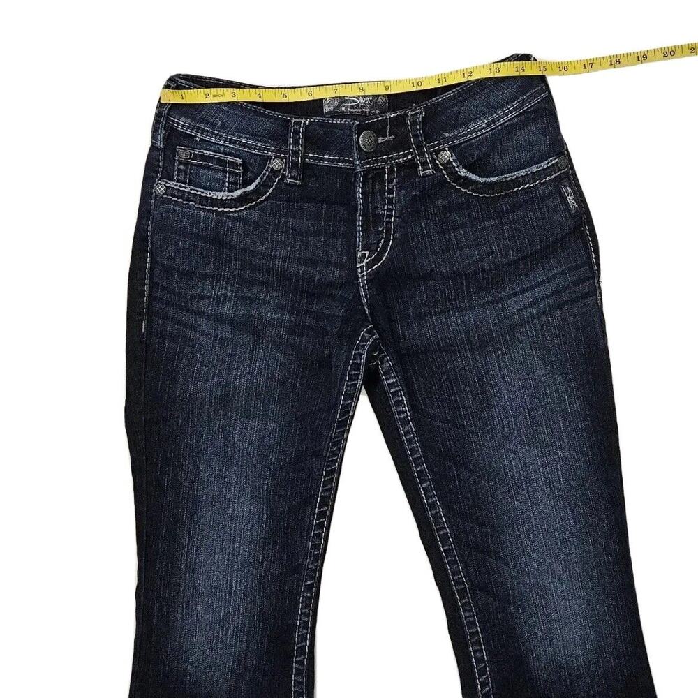 Silver Suki Surplus (Womens 28"x32") Mid Rise Blue Denim Jeans Dark Wash Pants - Picture 7 of 9